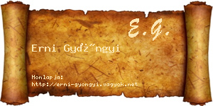 Erni Gyöngyi névjegykártya